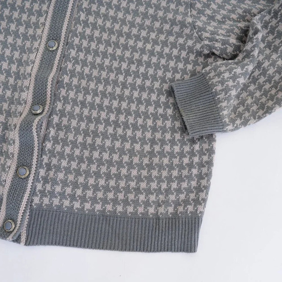 Vintage Excelsior Grey  and Pink-Cream Houndstooth Cardigan - Picture 7 of 12